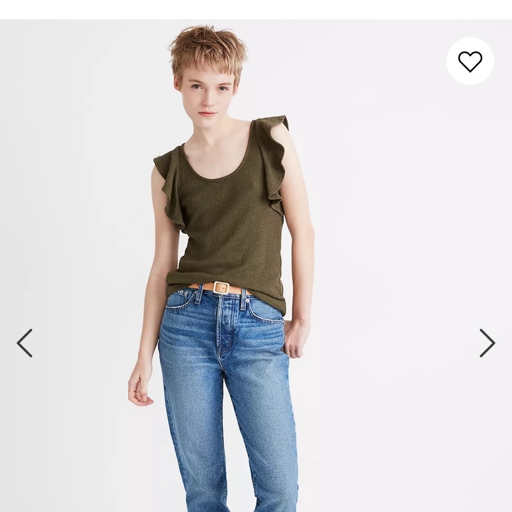 Madewell Ruffle-Sleeve tank NWT